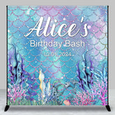 Lofaris Personalized Undersea Mermaid Birthday Bash Backdrop